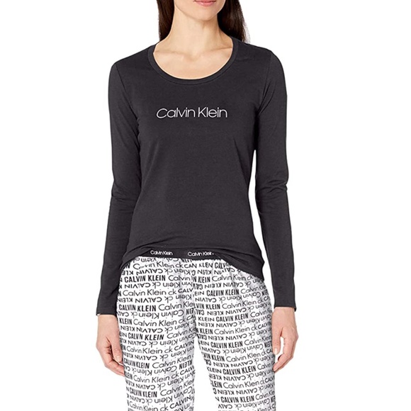 Calvin Klein Tops - Calvin Klein Sleepwear Womens Scoop Neck Long Sleeve TOP ONLY in Black S…